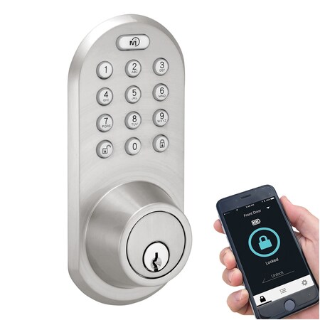 Milocks Bluetooth/Keypad Dead Bolt (Satin Nickel) BLEF-02SN